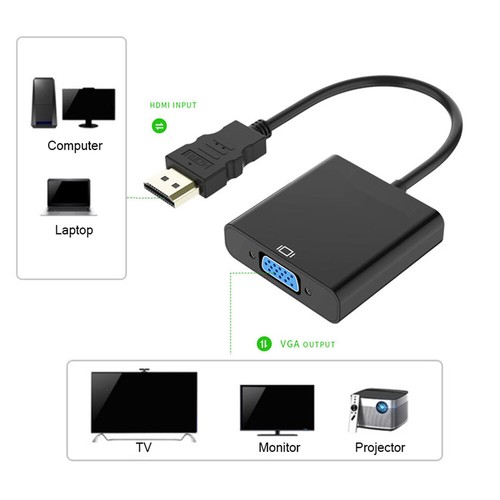 HDMI > VGA Adapter HDMI Stecker > VGA Buchse Konverter PC Beamer 15 cm PC Laptop - Bild 7 von 11