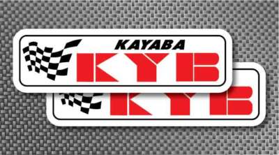 2x KYB Kayaba Decal Sticker logo 7'' wide Autocross, Motocross, AHRMA, YZ, KX, CR