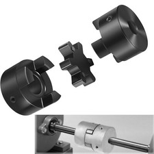 1/2" to 3/4" L075 Flexible 3Piece L-Jaw Coupling Coupler Set and Rubber Spider