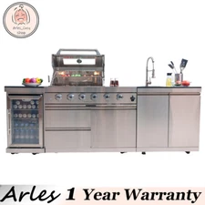 46" 4-Burner Barbecue Island Grill w/ Cooler & Sink 72000BTU LPG Outdoor Kitchen