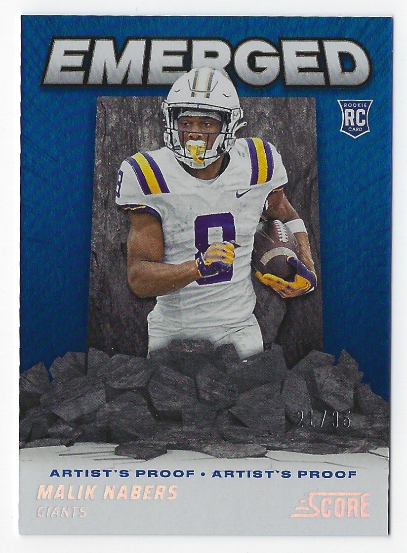 2024 Score Football #EM-MNS Malik Nabers RC Emerged Artist's Proof #'d 21/35