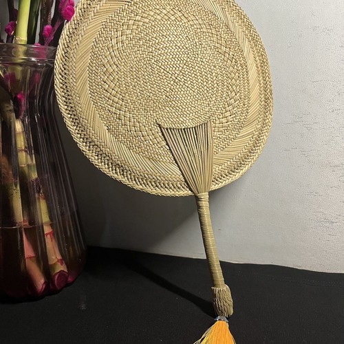 Ventilador hecho a mano, ventilador de hierba, ventilador de manivela, fresco en verano, pajita de raíz de cresta - Imagen 10 de 15