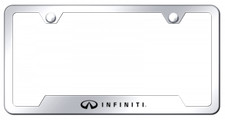 Infiniti Logo Mirrored Chrome Notched License Plate Frame Official Licensed