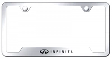 Infiniti Logo Mirrored Chrome Notched License Plate Frame Official Licensed