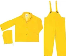6XL Flammability Rainwear 3pc Suit .35MM PVC/Polyester Yellow FR2003 (HR)