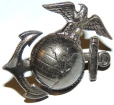 US Marine Corps EAGLE GLOBE ANCHOR Lapel Pin EGA USMC Hat Cap Insignia VINTAGE
