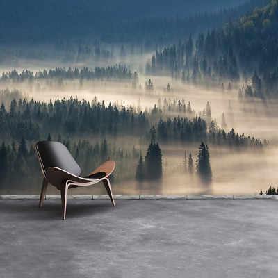 Tulup Fototapete Selbstklebend Einfach ablösbar Mehrfach klebbar Wald Berge