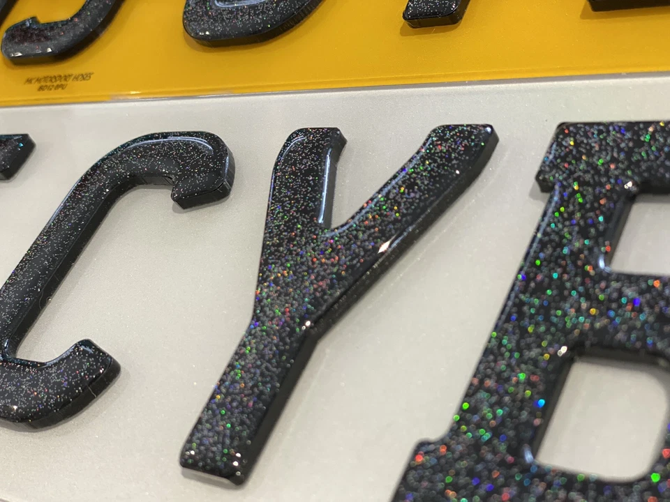 Kit de conjunto de letras de dígitos de resina abovedada placa numerada de gel de carbono 3D *350 Foto 2 de 4