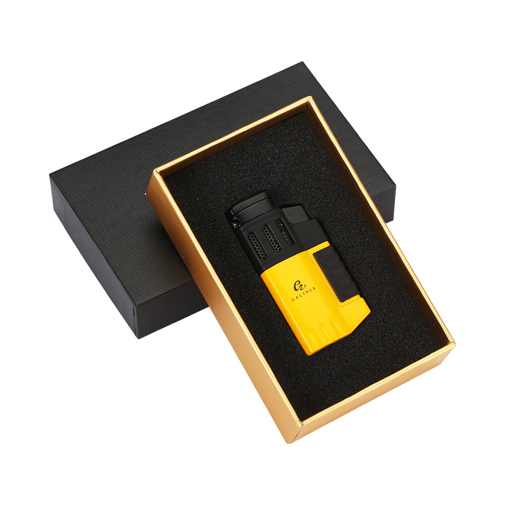 Portable Cigar Lighter Plastic Windproof 4 Jet Flame Punch