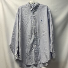 Polo Ralph Lauren Blue Stripe Cotton LS Button Down Men s Shirt 17-35