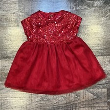 Cat and Jack Red Sequin Tulle Baby Dress 6-9 Months
