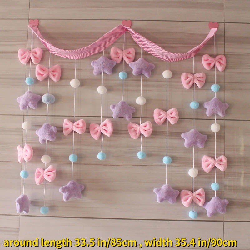 Lolita Arched Doorway Curtain Plush Pentagram Pompom Ball Cute Home Door Decor - Image 4 of 4