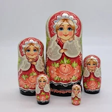 7" Collection Nesting dolls Matryoshka 5 in 1 Handmade In Ukraine Russian Doll 