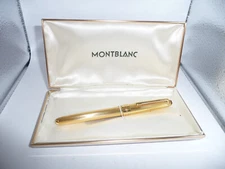Mont Blanc #144 Vintage Gold Fountain Pen--18k double broad nib-W.Germany