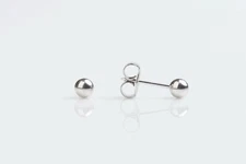 Studex System 75 Ear Piercing White Gold Round Ball Studs 4mm “Do It Yourself”