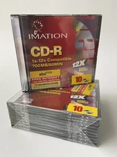 2 10-Pack Imation CD-R 700mb 80min 12x with Slim Cases Brand New Sealed