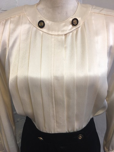 Liz Claiborne Vintage 80er Plissee Satin Abend Overall schwarz-weiß Gr. 6 - Bild 2 von 9