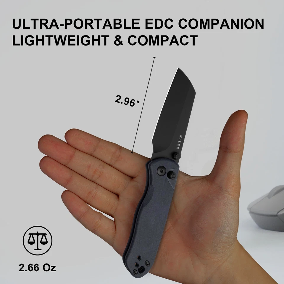 Kizer Drop Bear 2 折叠口袋刀 Nitro-V 刀片 Richlite 手柄 V3619.2CS1 — 第 2/4 张图片