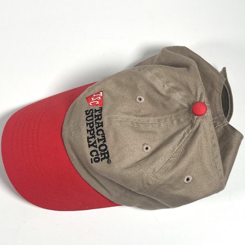 Tractor Supply Co Hat TSC Logo Rural Farm Canvas Adjustable / Red & Beige - Picture 6 of 6
