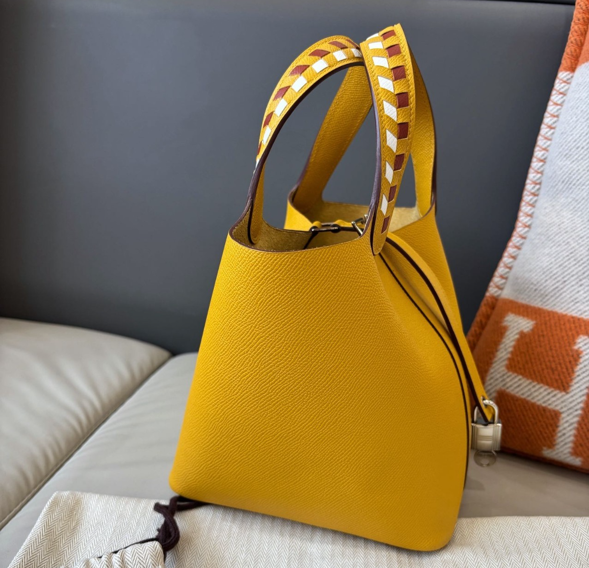 Hermes Picotin18 Bucket Epsom Handbag Yellow Women Fashion | eBay