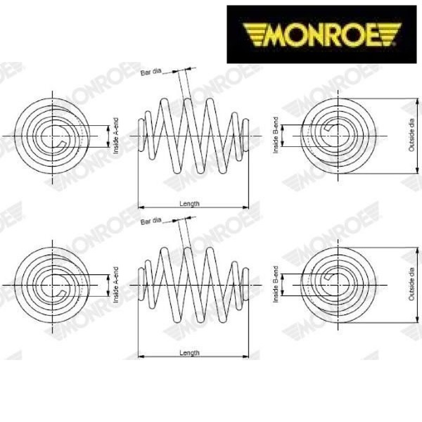 2X Fahrwerksfeder Monroe SP2867 2 Federn Satz Federnsatz FüR Opel-image