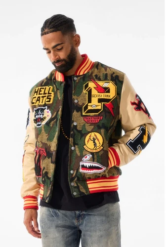 JORDAN CRAIG HELLCAT VARSITY JACKET (VINTAGE CAMO)