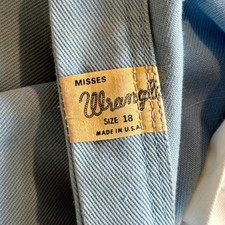 Vintage Wrangler Misses Jeans  Prentice Zip  Size 18  Wide Leg 1970s 1960s