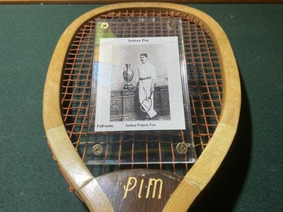 ANTIQUE VINTAGE WRIGHT & DITSON WOOD TENNIS RACKET PIM The IRISH WIMBLEDON CHAMP