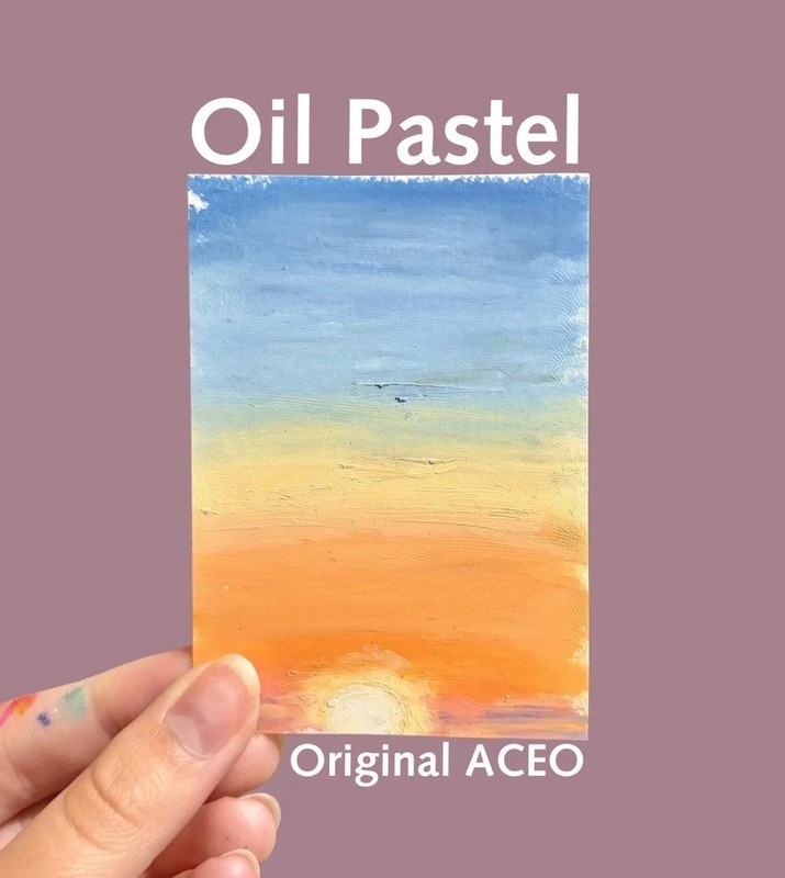 ACEO Original Oil Pastel Sunsets (3/3)