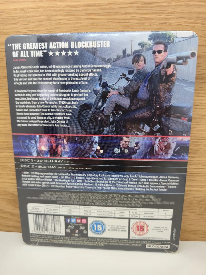 Terminator 2 Judgment Day 3D + Blu-ray Steelbook Zavvi 2000 Ex Limited New& OVP - Bild 2 von 3