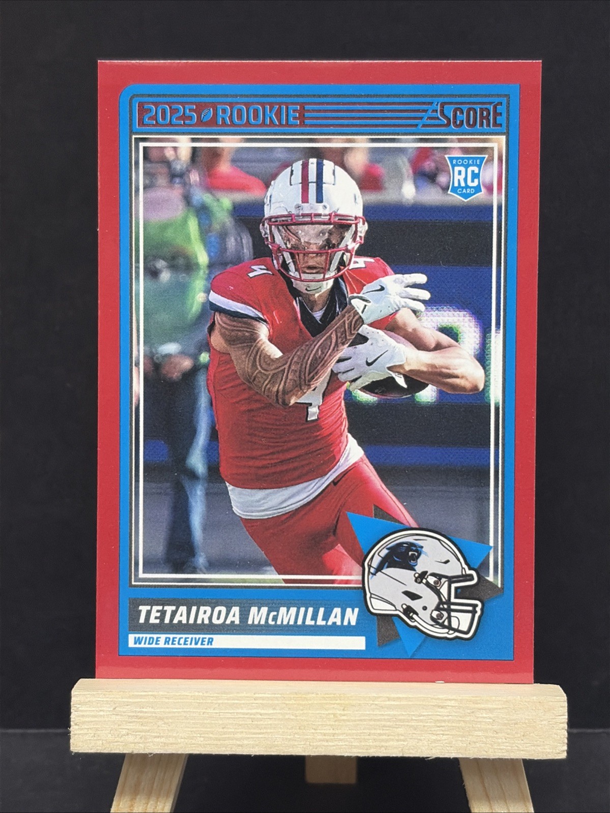 Tetairoa McMillan Red Rookie RC 2025 Panini Score Parallel #17 Carolina Panthers