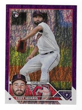 Cody Morris 2023 TOPPS MLB SERIES 2 PURPLE FOIL ROOKIE CARD #507 Guardians /799. rookie card picture