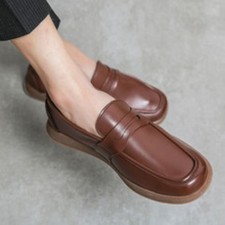 Men's Flat Faux Leather Round Toe Loafers Casual Outdoor Work Driving Shoes 2025