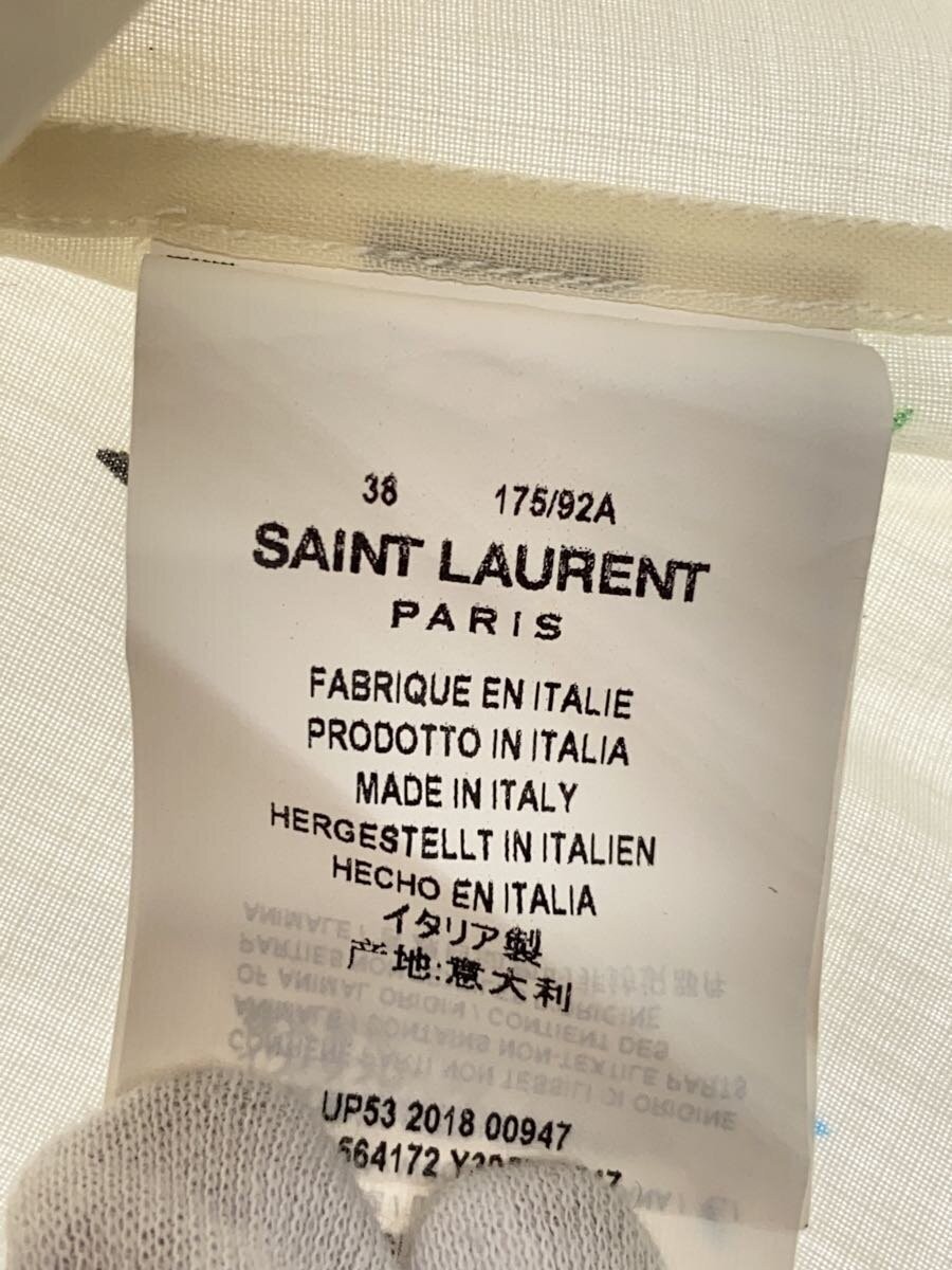 SAINT LAURENT Long Sleeve Shirt, Size 38, Wool, CRM, All-Over Print, UP53 2018 0 thumbnail 4