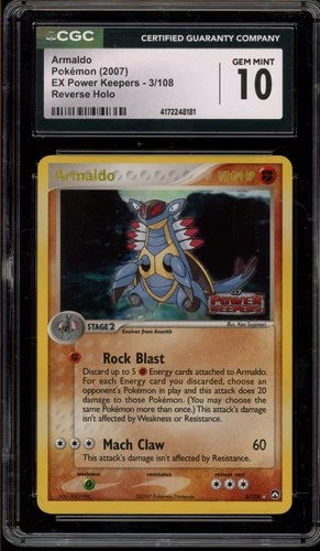 Pokemon Armaldo EX Power Keepers Reverse Holo Rare #3 CGC 10 Gem Mint