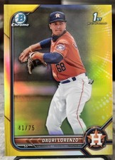 2022 1st Bowman Chrome Prospects Dauri Lorenzo #BCP-11 /75 Yellow Refractor