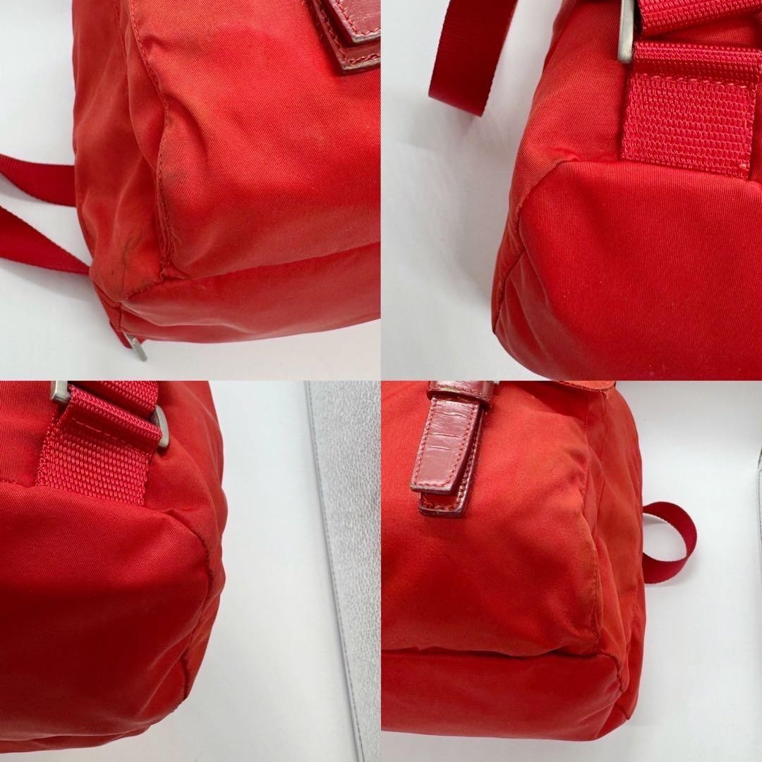 PRADA Tessuto Nylon Drawstring Backpack Red Authe… - image 7