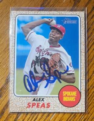 Alex Speas -2017 Topps Heritage Minors Auto -2022 Historic Autographs Authentic