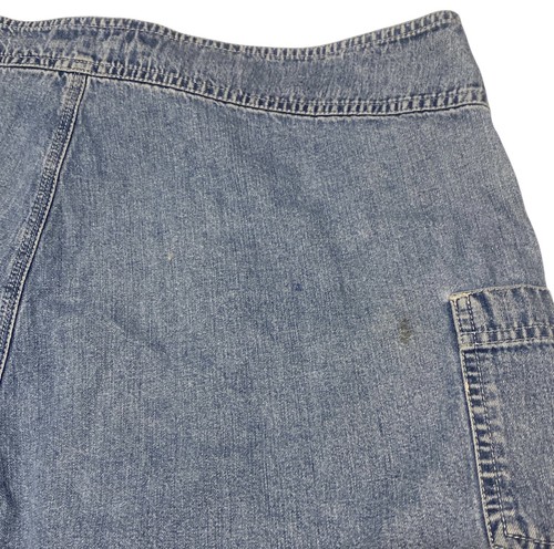 Vintage 90er Y2K Old Navy Denim Shorts Damen 34 x 4 Cargotasche hinten Kordelzug - Bild 16 von 16