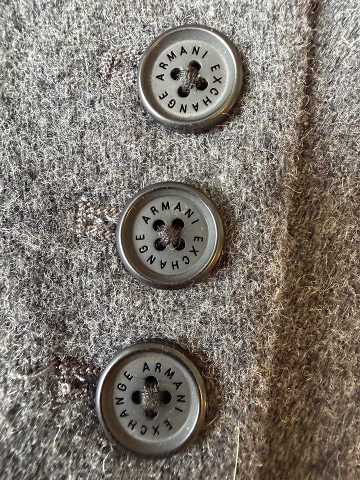 Armani Exchange Men's Grey Wool overcoat Sz Medium (44 In) Excellent - Image 4 of 4