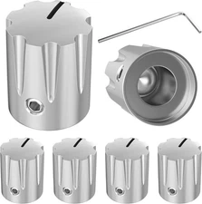 DAIERTEK Metal Guitar Pedal Knob 1/4" Shaft Potentiometer Silver 