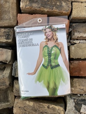 1-Piece RUBIES Women s Miss Pixie Corset Costume Accessory One Size   Green