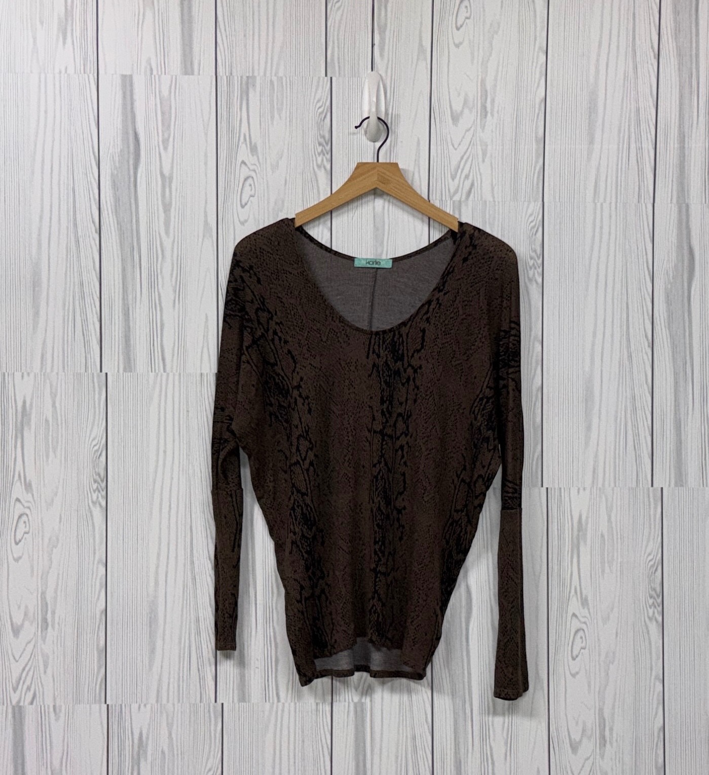 Karlie top womens size small long sleeve blouse patterned stretch