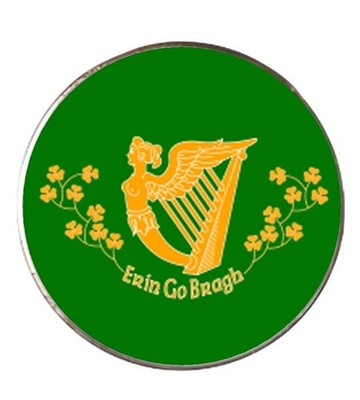 Erin Go Bragh Irland runder Kühlschrankmagnet aus Metall mit weißer Box