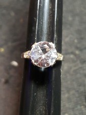 Vintage Sterling Silver Ring Size 7. Clear Stone. Huge