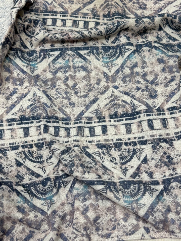 Cárdigan abierto de gran tamaño Xhilaration mediano azul mezcla de lino suéter boho abuela Foto 3 de 4