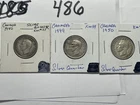 SILVER Canada Quarters Lot Of 3 Different 80% Silver 1940 1949 1950 See Pictures