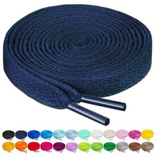 Birch Shoelaces in 27 Colors Flat 5/16" Shoe Laces 4 45.5"(115cm) L, Navy