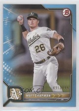 2022 Bowman Sky Blue Border 495/499 Matt Chapman #77 0w38