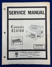 Original Hammond Organ Service Manual / Console 820100 -- CS2